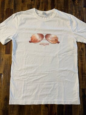 Roland Garros Paris 100% cotton women's sz S white t-shirt. tennis France sport